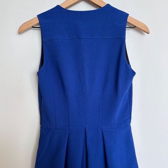 Proenza Schouler Cobalt Blue Mid-Length V-Neck Dress - Picture 10 of 13